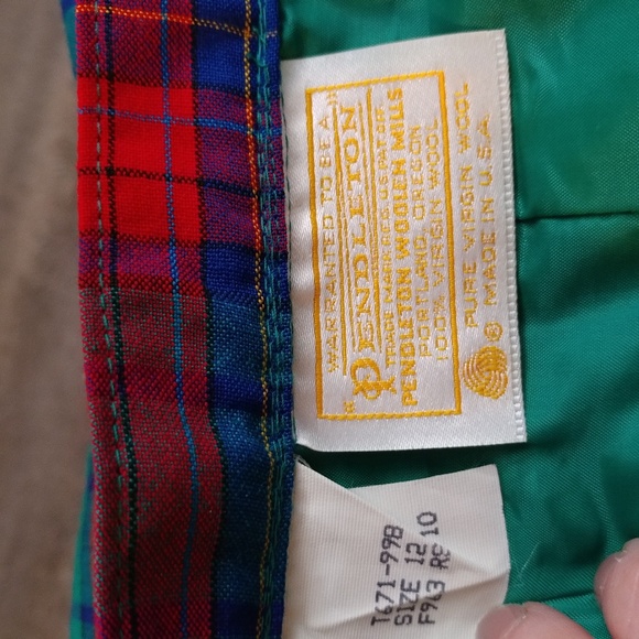 Pendleton Tartan Plaid Pleated Skirt Virgin Wool - Picture 4 of 7